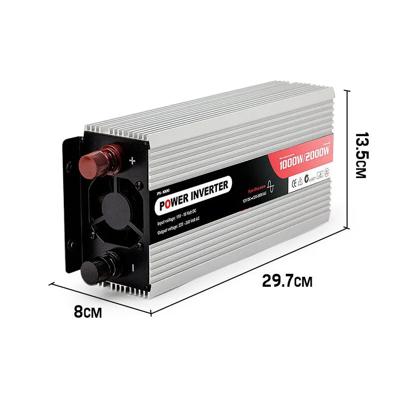 1000W Pure Sine Wave Power Inverter, 12V/240V, GENPOWER
