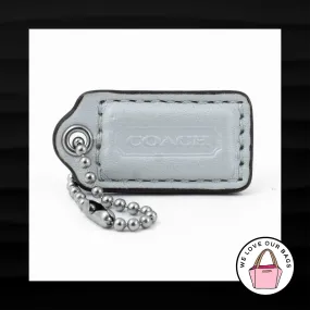 1.5" Small COACH LIGHT GREY GRAY LEATHER KEYFOB CHARM KEYCHAIN HANG TAG WRISTLET