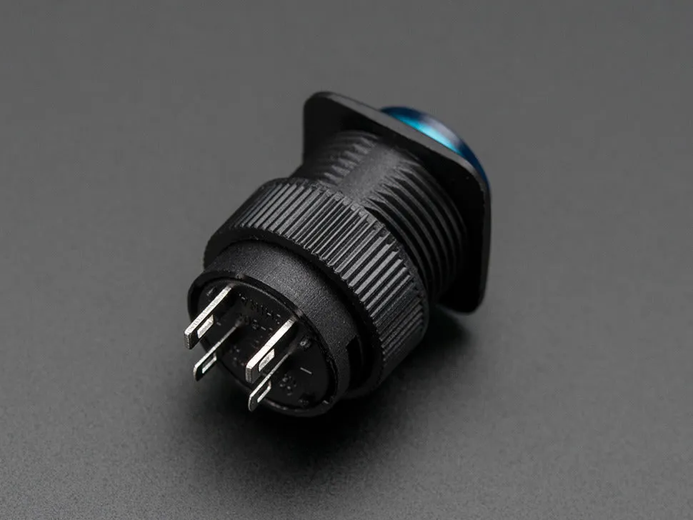 16mm Illuminated Pushbutton - Blue Momentary