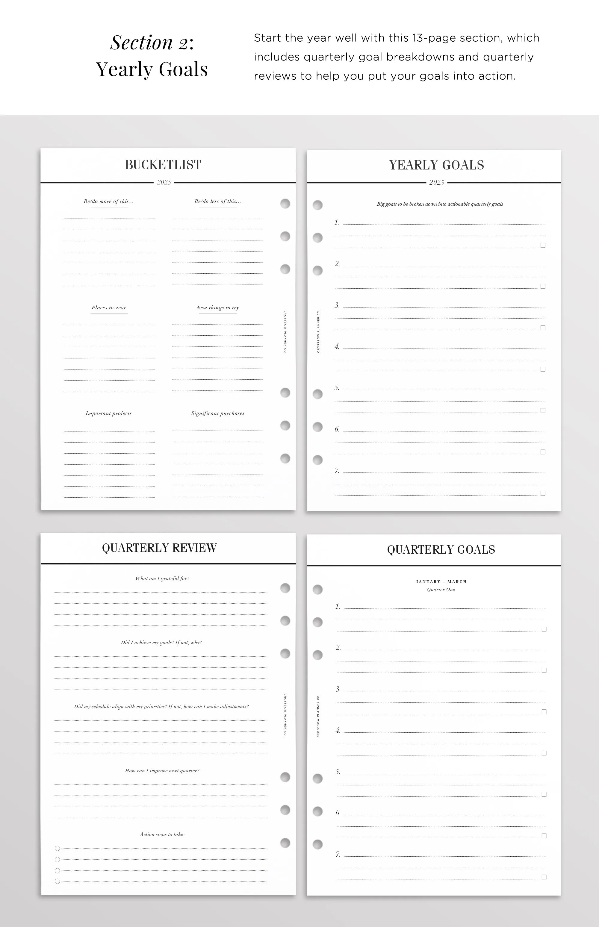2025 A5 Planner Inserts | Vertical Edition