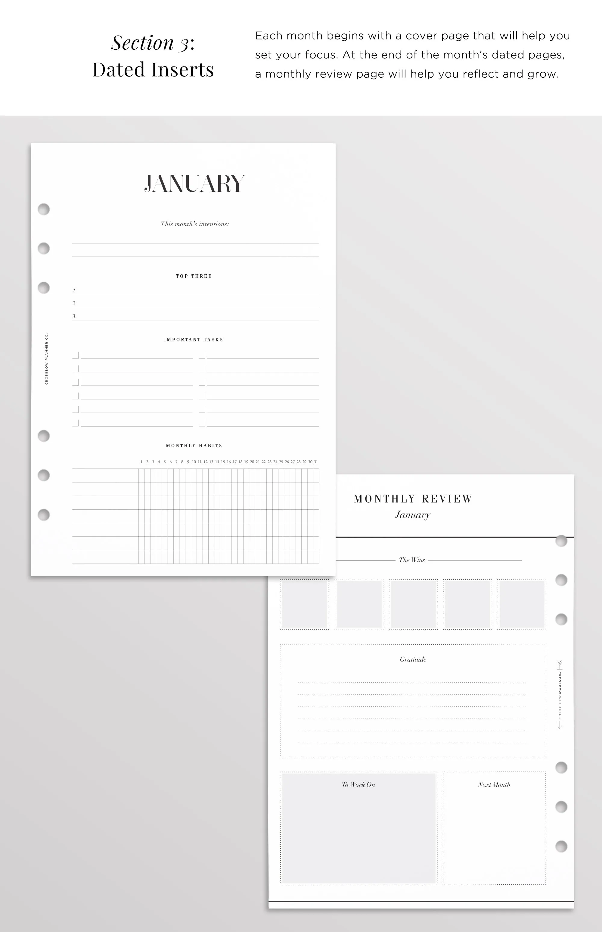 2025 A5 Planner Inserts | Vertical Edition