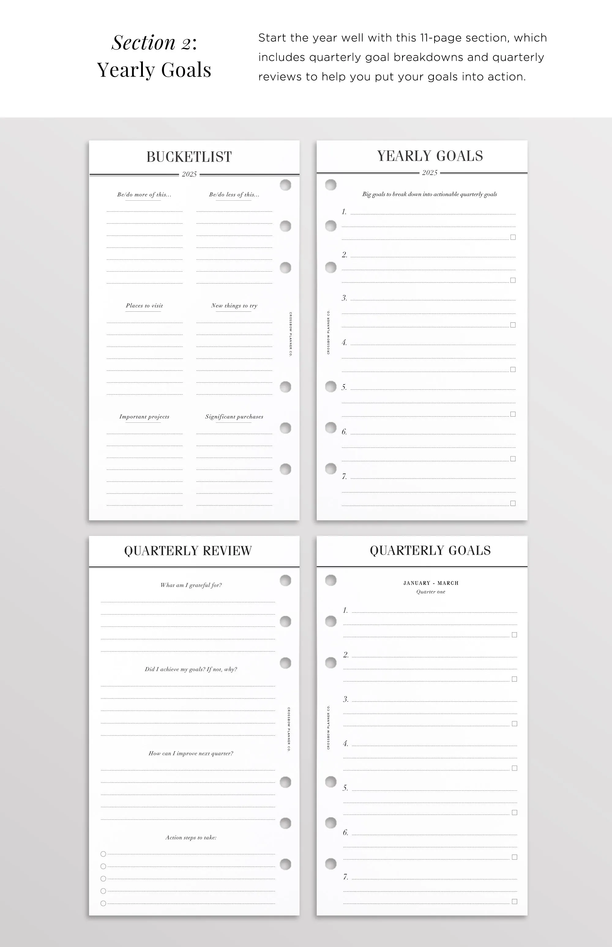 2025 Personal Planner Inserts | Choose Your Start Month