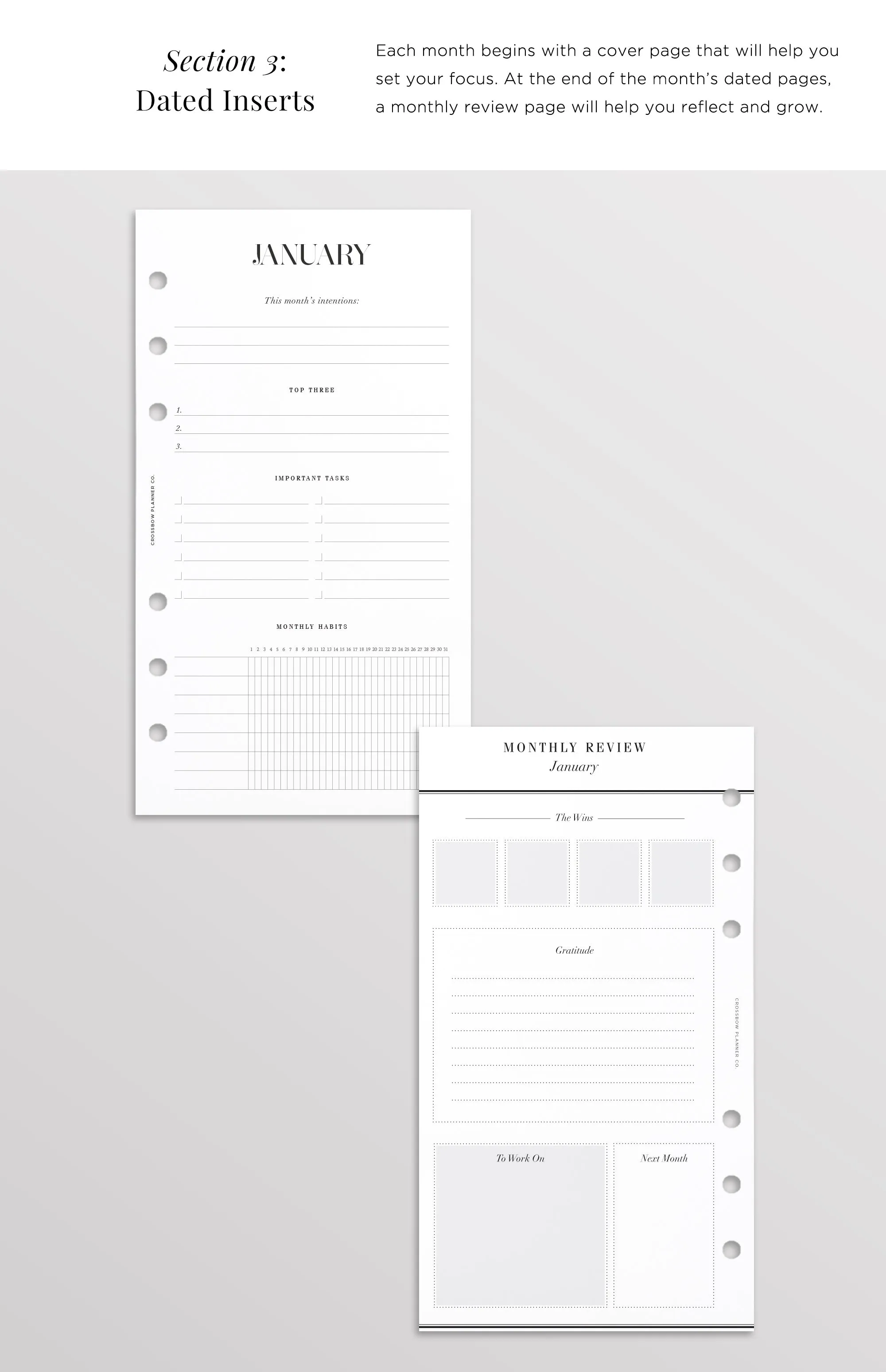 2025 Personal Planner Inserts | Choose Your Start Month