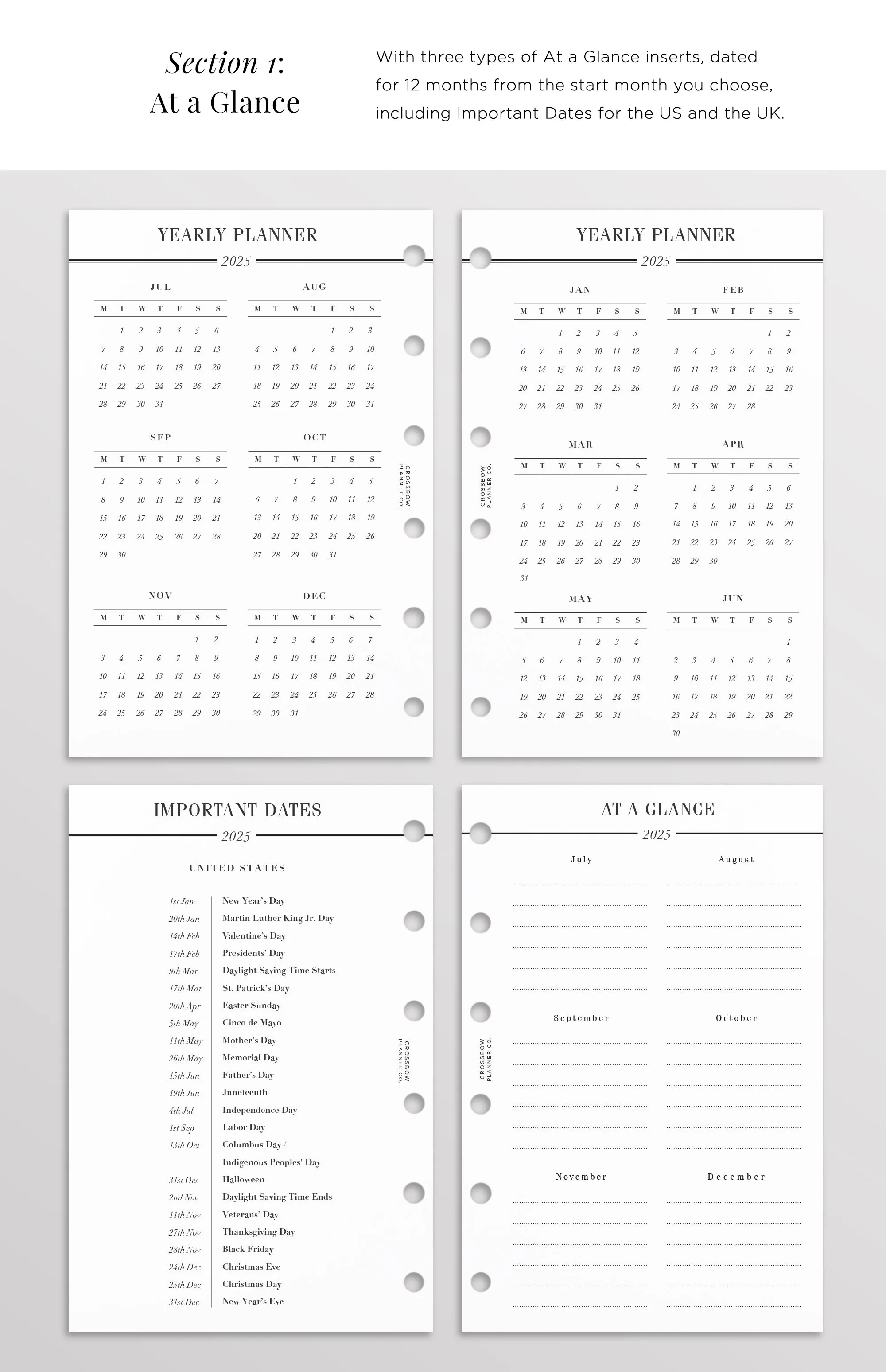 2025 Pocket Planner Refills | Choose Your Start Month