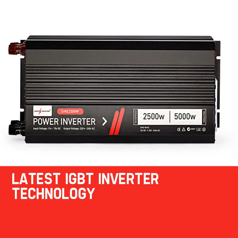 2500W/5000W Modified Sine Wave Power Inverter 12V/240V GENPOWER