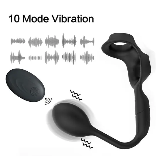 3 In 1 Vibrating Prostate Massager With Cock Ring