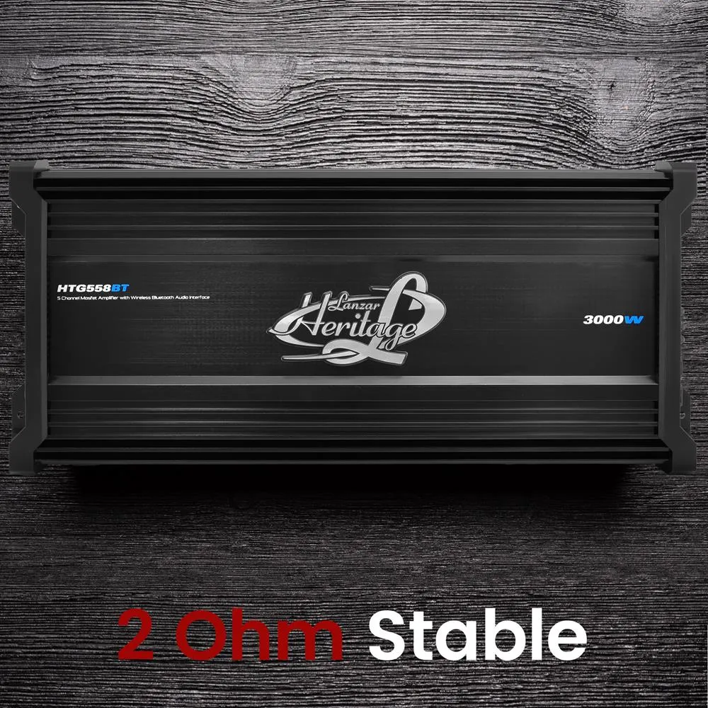 3000 Watt 5-Channel Mosfet Amplifier With Wireless Bluetooth Audio Interface