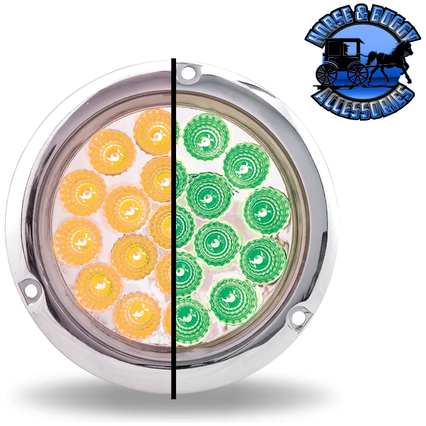 4" Round Trux Dual Revolution LEDs Flange mount  (Choose Style and Color)