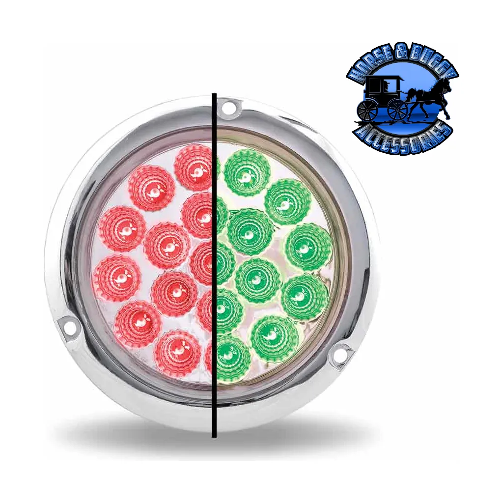 4" Round Trux Dual Revolution LEDs Flange mount  (Choose Style and Color)