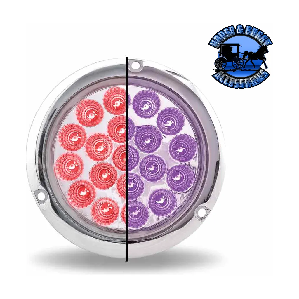 4" Round Trux Dual Revolution LEDs Flange mount  (Choose Style and Color)