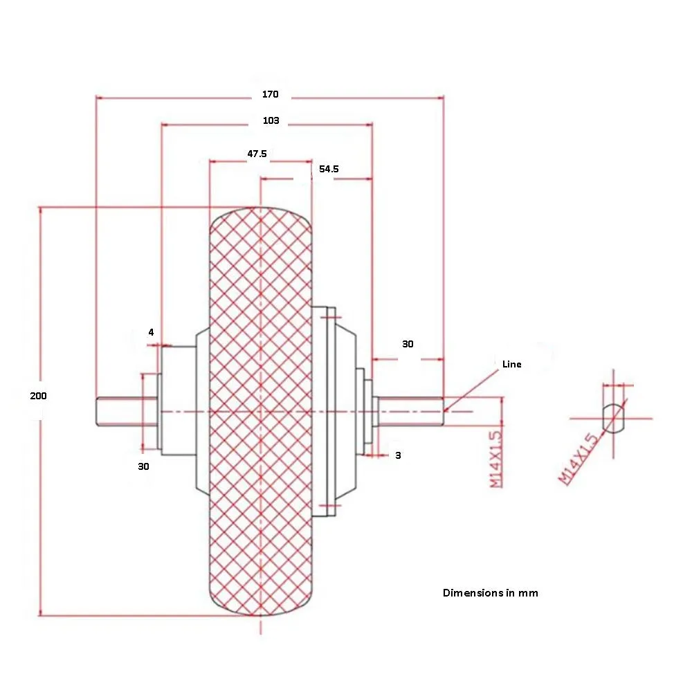 8 Inch 36V 350W Drum Brake With Tire