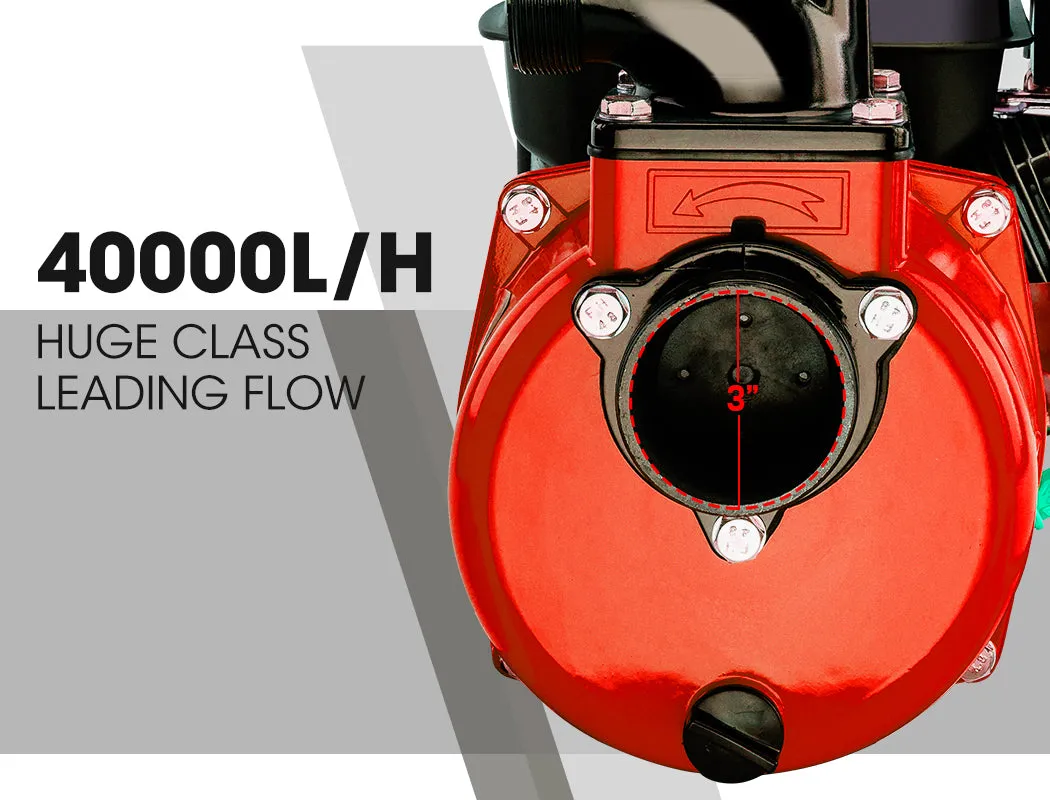 8HP High Flow Petrol Water Pump, 235cc, 3” Inlet/Outlets - Warton
