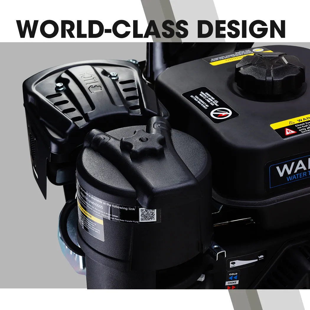 8HP High Flow Petrol Water Pump, 235cc, 3” Inlet/Outlets - Warton