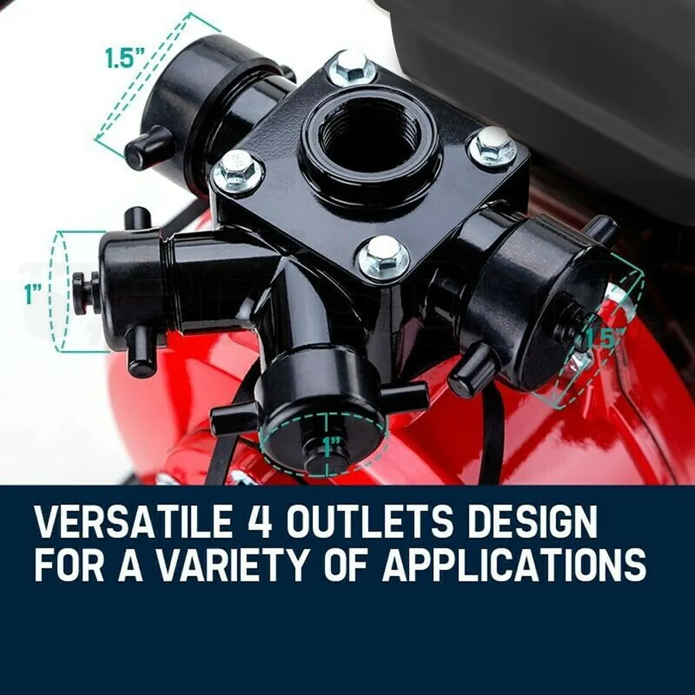 8HP Petrol High Pressure Water Pump, 4 Outlets, 235cc Warton