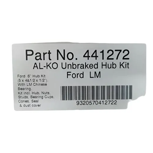 Al-Ko Trailer Hub Kit Unbraked Ford Stud Pattern With Holden LM Bearings