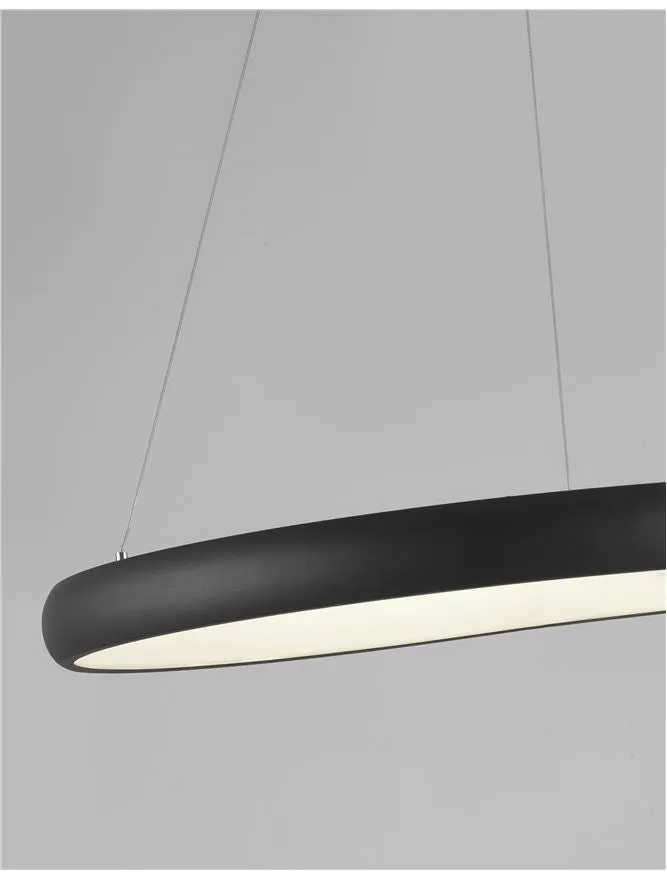 ALB Sandy Black Aluminium & Acrylic Dimmable Inner Light Ring Pendant Medium - ID 8966