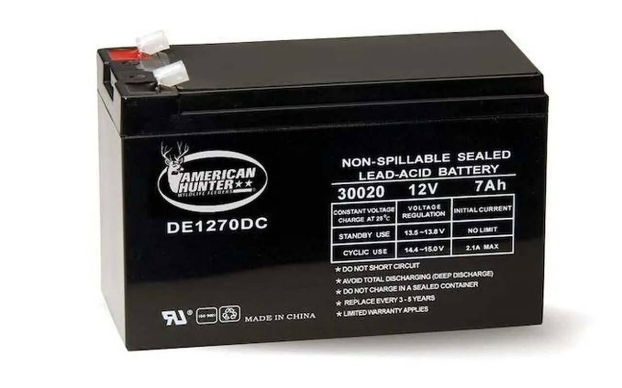 AMERICAN HUNTER DE1270DC /12V 7 AMP HR RECHARGEABLE BATTERY BULK