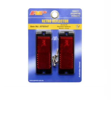 AP Auto Lamps Red Reflector Pair Screw On Caravan Trailer Retro