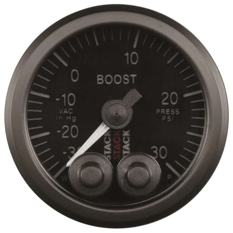 Autometer Stack Instruments 52mm -30INHG To  30PSI Pro Control Boost Pressure Gauge - Black