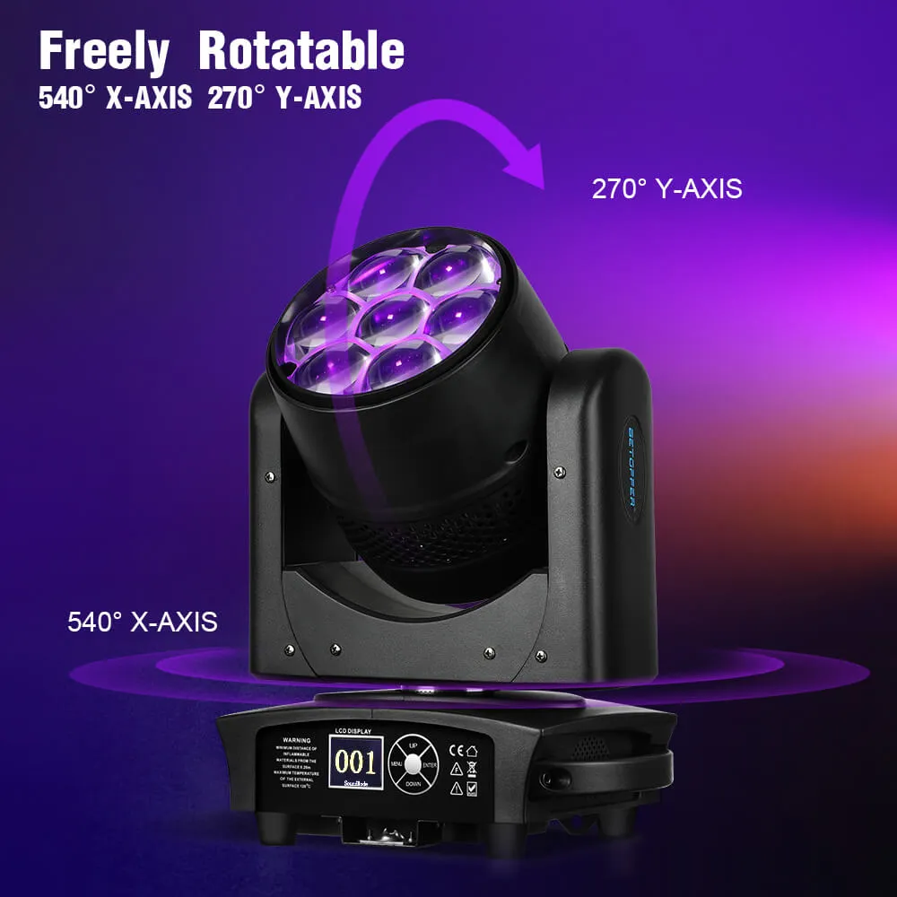 Betopper 7*40W 4-in-1 RGBW Wash&Zoom Moving Head Lights