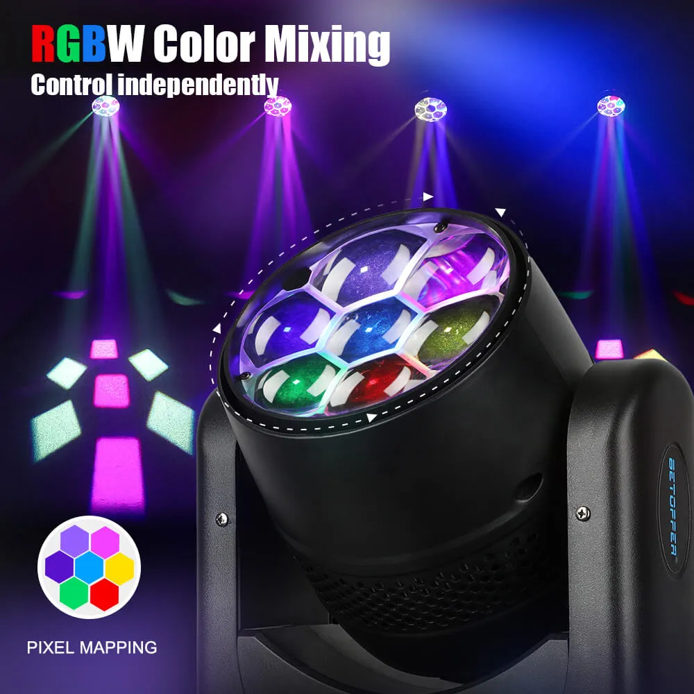 Betopper 7*40W 4-in-1 RGBW Wash&Zoom Moving Head Lights