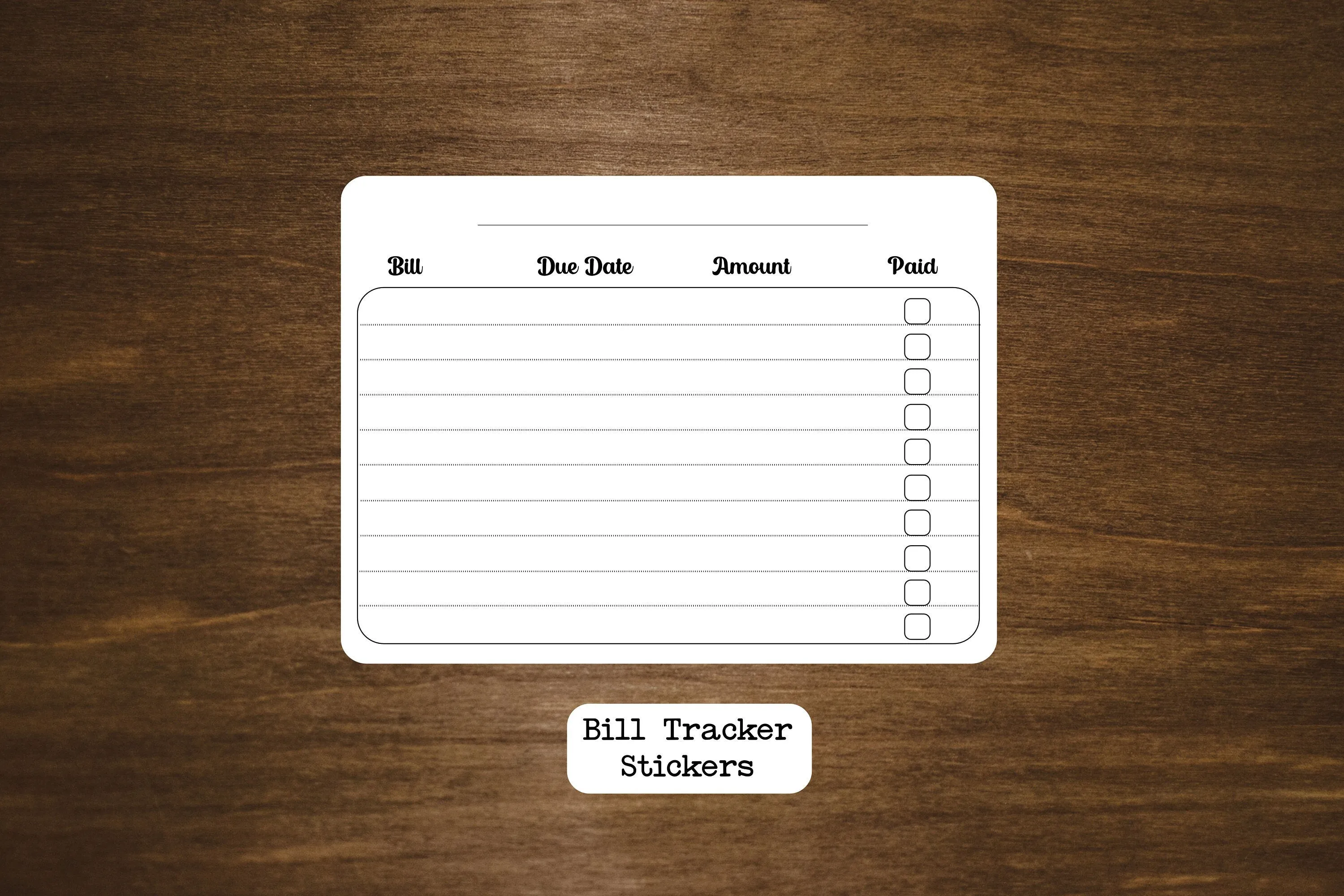 Bill Tracker Stickers for Planners and Journals  | Monthly Bill Stickers, Die Cut, Matte Finish