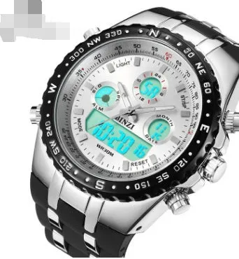BINZI Men's Digital Sport Watch – Water Resistant, LED Display, Alarm