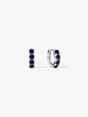 Blue Sapphire Huggies