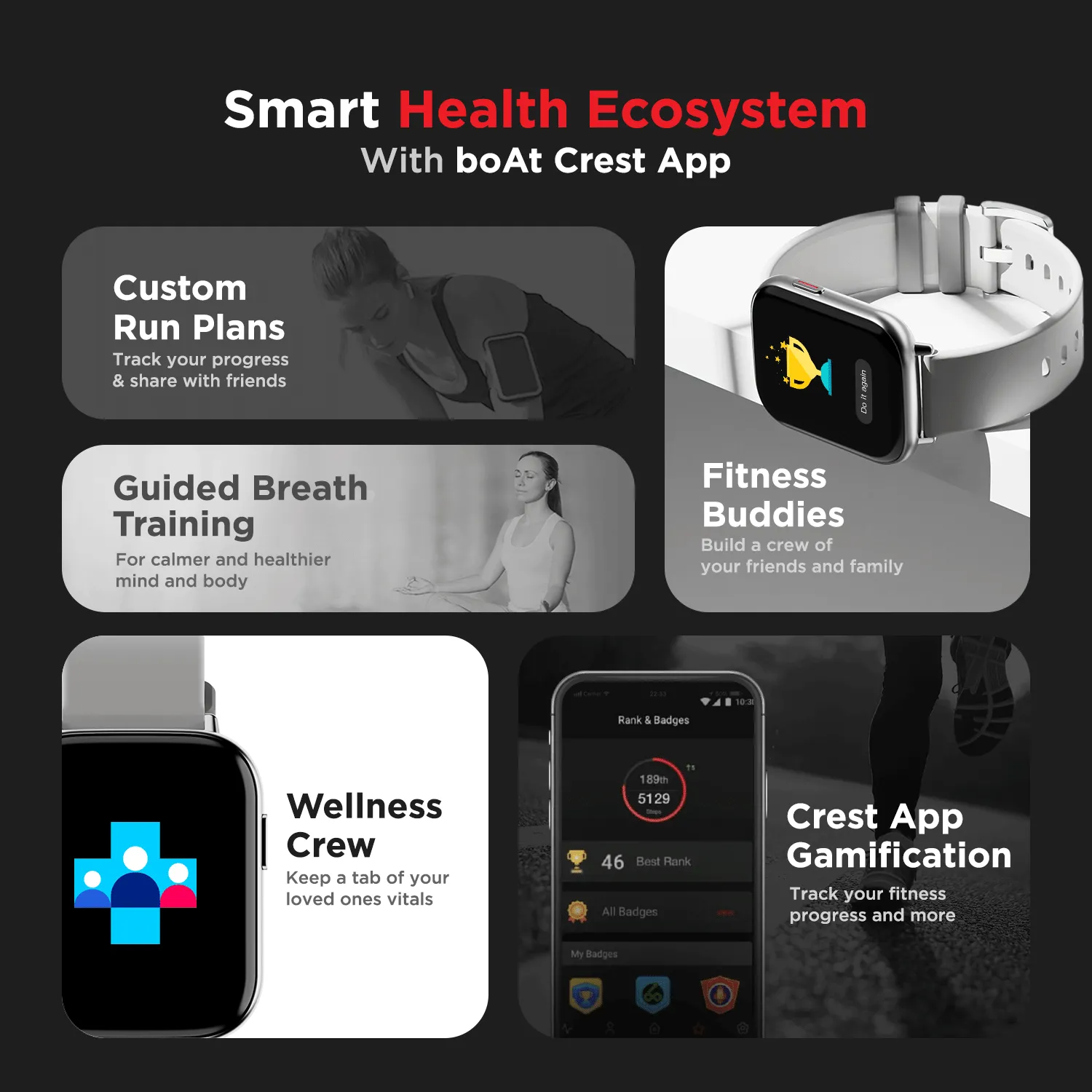 boAt Matrix | 1.65" (4.18 cm) colour AMOLED Display, Fitness Tracking, 100  Cloud Watch Faces