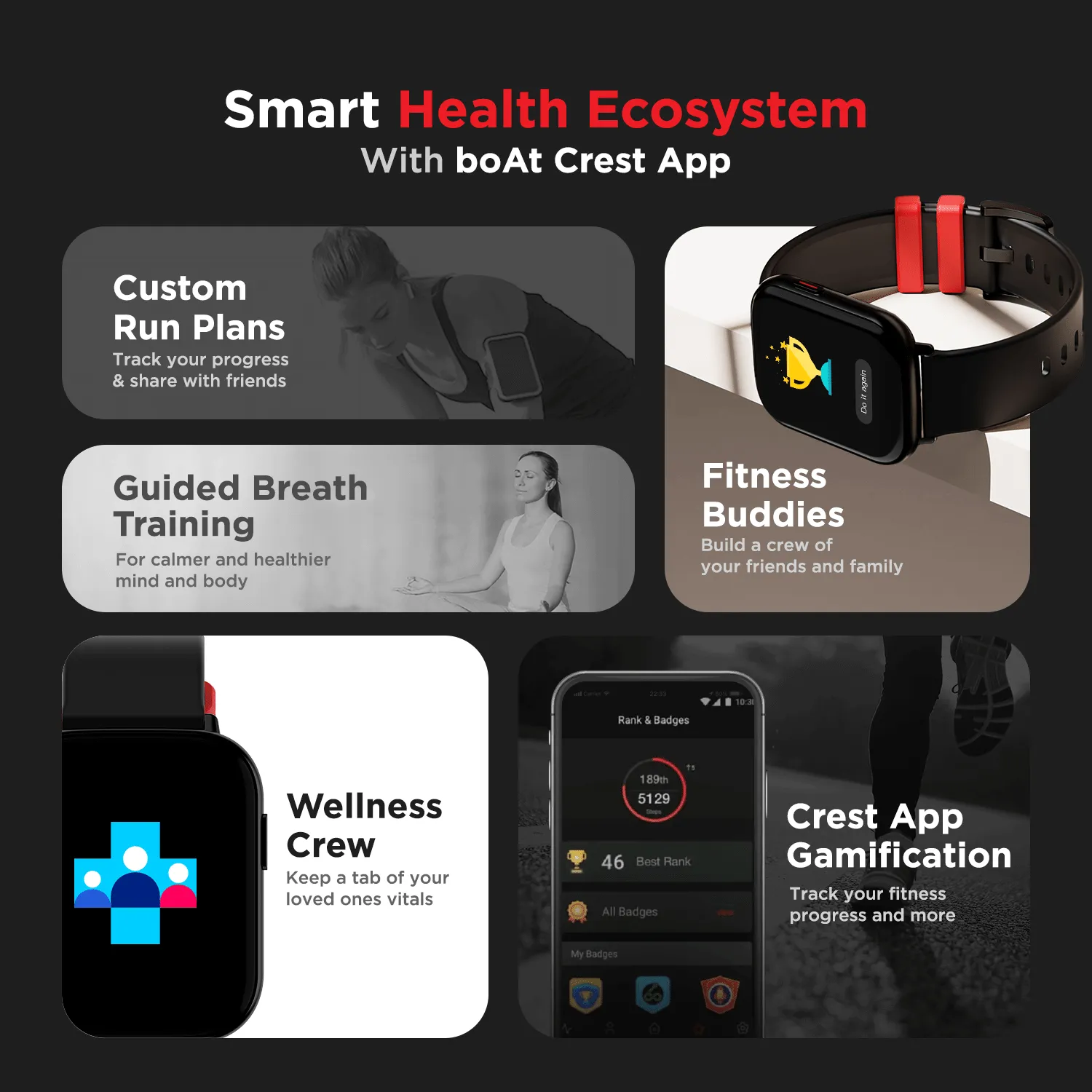 boAt Matrix | 1.65" (4.18 cm) colour AMOLED Display, Fitness Tracking, 100  Cloud Watch Faces