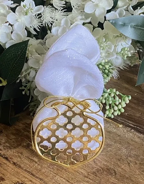 Bomboniere - Large Gold Pomegranate on Pouch