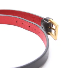 Bracelet: V Logo Leather Wrap Black