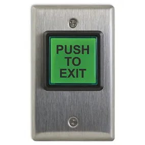 Camden CM-30E Economy Push Button To Exit 12-28V LED Illuminated Switch, Green