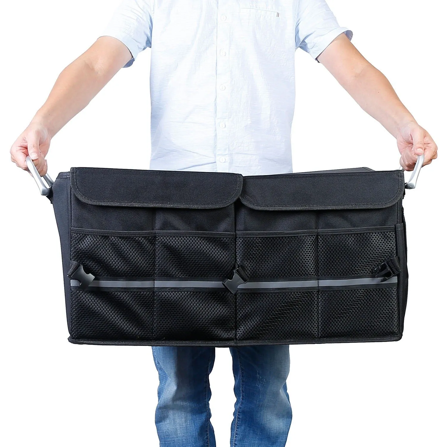 Car Trunk Organizer Collapsible Multi-Compartments Storage Cargo