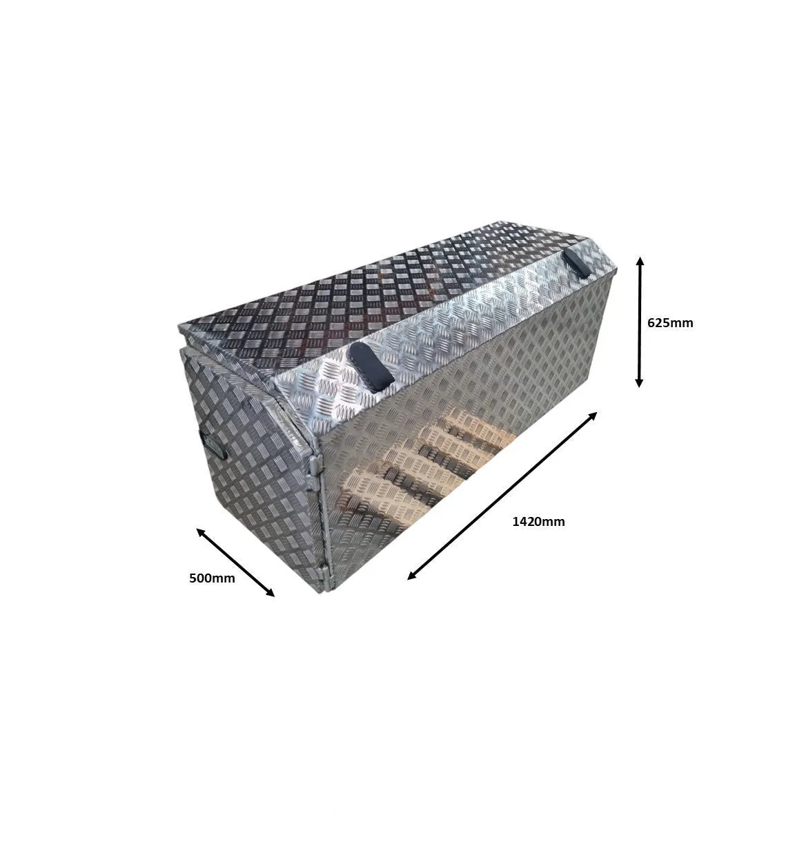 Caravan Checkerplate Toolbox W/Slide Out