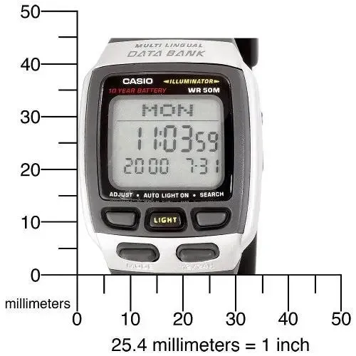 CASIO MEN'S DATABANK SPORT WATCH WITH 4 ALARMS DB37H-1A