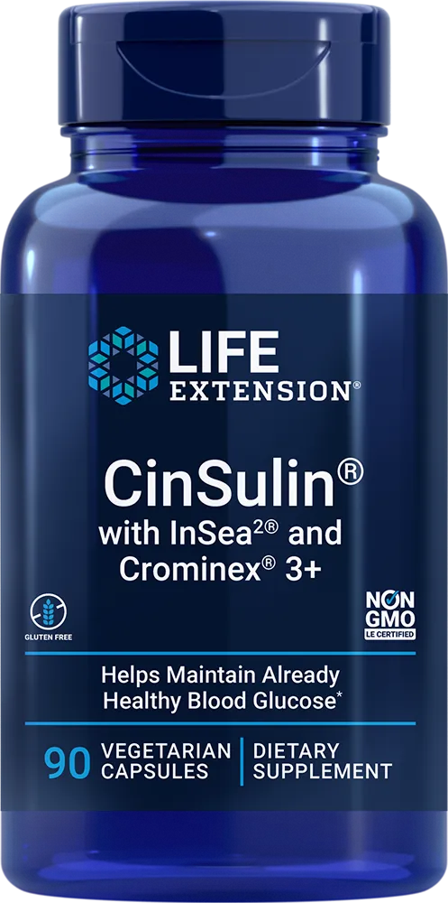 CinSulin® with InSea2® and Crominex® 3  90 capsules Life Extension