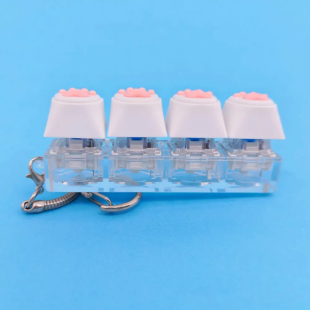 Clearance_Fingertip Decompression Toy Keys Silicone Soft Cat PAWS Keychain Key Ring Mobile phone Pendant Accessories Keyboard Ta