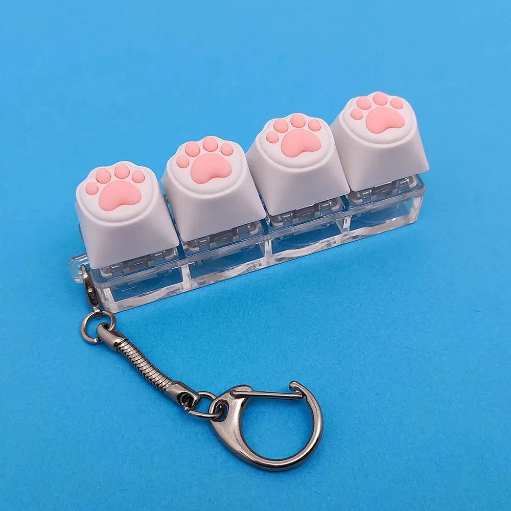 Clearance_Fingertip Decompression Toy Keys Silicone Soft Cat PAWS Keychain Key Ring Mobile phone Pendant Accessories Keyboard Ta