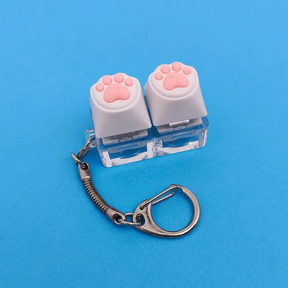 Clearance_Fingertip Decompression Toy Keys Silicone Soft Cat PAWS Keychain Key Ring Mobile phone Pendant Accessories Keyboard Ta