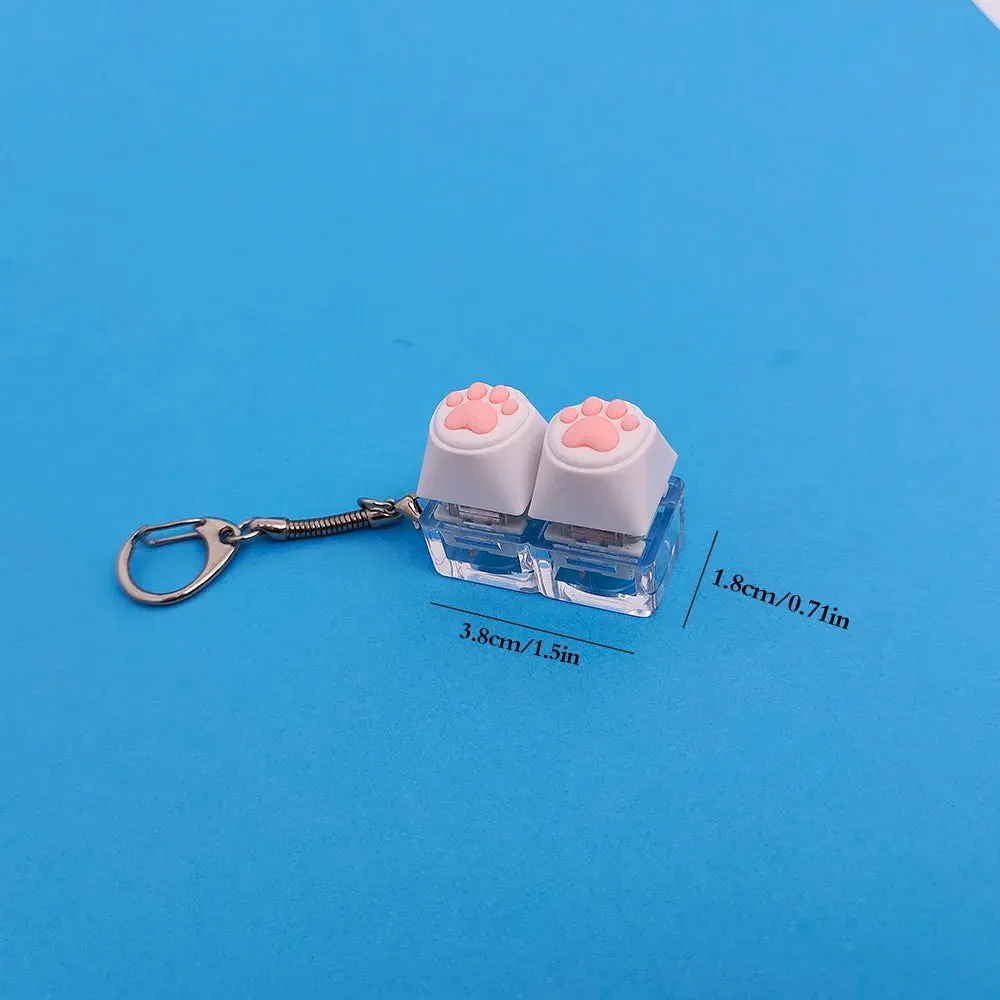 Clearance_Fingertip Decompression Toy Keys Silicone Soft Cat PAWS Keychain Key Ring Mobile phone Pendant Accessories Keyboard Ta