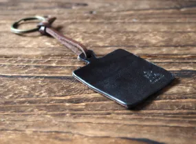 Cutting Board Leather Keychain #Black