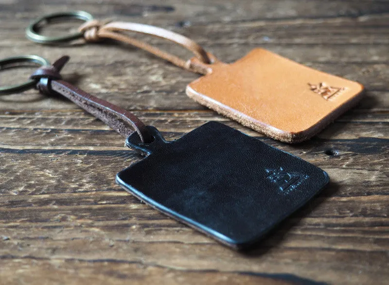 Cutting Board Leather Keychain #Black