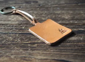Cutting Board Leather Keychain #Natural Nude