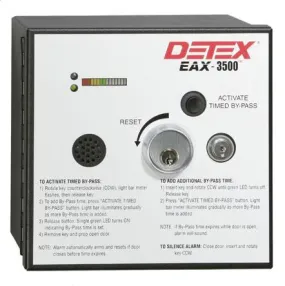 Detex EAX-3500SK Exit Alarm, Surface Mount Only Kit, 24VAC/DC Hardwired Timed Bypass Surface Exit Alarm with Rechargeable Battery, Surface Door Contacts, Plug-in Transformer, Less Cylinder