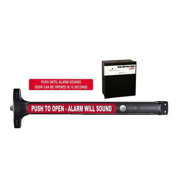 Detex - F-V40-EE - Delayed Egress Rim Exit Device - Fire Rated - 36" - 24VDC Power Supply - Black - 10 Year Warranty