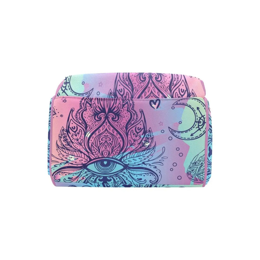 Diaper Bag – Bohemian Colorful Doodle | Babygirl Custom Diaper Bag, Hipster Diaper Backpack, Boho Bag, Bohemian Bag, Multi Compartment Bag