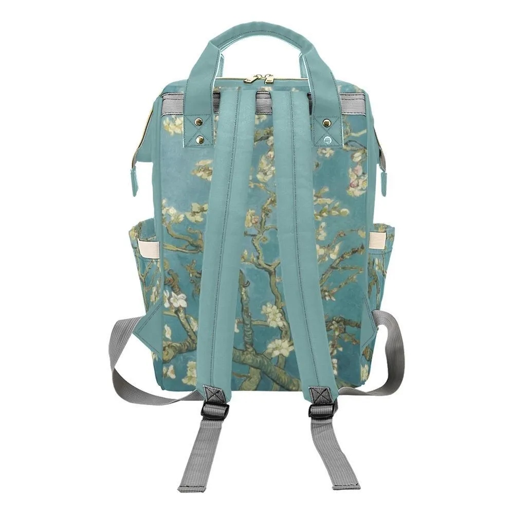 Diaper Bag - Vintage Art | Vincent van Gogh - Almond Blossom | Multi Compartment Backpack, Babygirl Custom Diaper Bag, Hipster Diaper Backpack