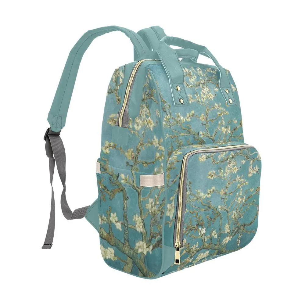 Diaper Bag - Vintage Art | Vincent van Gogh - Almond Blossom | Multi Compartment Backpack, Babygirl Custom Diaper Bag, Hipster Diaper Backpack