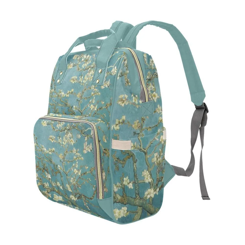 Diaper Bag - Vintage Art | Vincent van Gogh - Almond Blossom | Multi Compartment Backpack, Babygirl Custom Diaper Bag, Hipster Diaper Backpack